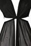 Siyah Dokuma Cut Out Detaylı Transparan Plaj Elbisesi TBESS26LE00010 - 6