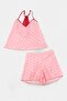 Pembe Kurdele/Fiyonklu Dantel Detaylı Saten Dokuma Pijama Takımı THMSS26PT00263 - 3