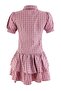 Pembe %100 Pamuk Ekose / Kareli Skater/Belden Açılan Kısa / Mini Dokuma Elbise TWOSS26EL01230 - 7