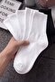 White 6-Pack Cotton Blend Ribbed Knitted College Socks Thmaw24Co00022