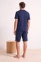 Lacivert Regular Fit Marine Themed %100 Cotton Summer Knitted Pajamas Set Tmnss26Pt00064 - 2