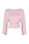 Açık Pembe 2'li Transparan Belden Oturtmalı Fitted Çift Katmanlı Örme Bluz TWOAW27BZ00126 - 4