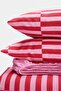 Double Size Red-Pink Geometric Patterned Elastic Sheet Duvet Cover Set - 3