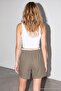 Khaki Lace-Up Elastic Waist Shorts Tdrss26Sr00022 - 3