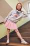 Kar Melanj Girls' Thick Non-Padded Crew Neck Printed Sweatshirt Tkdaw27Sw00001 - 2