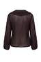 Brown Line Patterned Collar and Placket Flounce Detailed Shirt Tdrss26Go00135 - 7