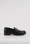 Women's Black Leather Ogc Buckle Loafer Moccasin Shoes 3cm Byndlfrk01 - 5