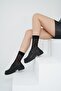 Women's Black Leather Flat Thick Sole Loafer Moccasin Shoes 4.5cm Byndlfrk02 - 5