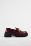 Women's Burgundy Patent Leather Chain Thick Sole Loafer Moccasin Shoes 4,5cm Byndlfrk02 - 8