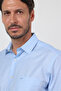 Blue Hard Collar Long Sleeve Pocketed Comfort Fit 100% Cotton Shirt 1004260168 - 4