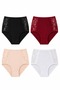 4-Piece Women's Bato Panties Plus Size High Waist with Lace Sides - 5