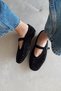 Kensie Black Genuine Leather Ballerinas - 2