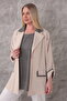 Plus Size (50-56) Jacket Collar Single Button Long Sleeve Two-Piece Suit Women's Blouse - 2
