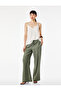 Wide Leg Trousers with Elastic Waist and Ties
