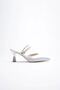 Women's Stoned Gray Satin Heeled Shoes Tr12Ms04C - 6