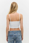Square Neck Thin Strap Basic Crop Top - 4