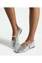 Feles Knitted Bow Band Detailed Flat Toe Women's Ballerina Shoes Silver - 5