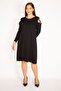 Women's Large Size Black Shoulder Detailed Dress 65n34954 - 2