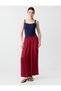 Burgundy High Waist Wide Leg Satin Long Woven Trousers