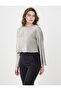 Beige Relaxed Fit Boat Neck Soft Textured Knitted Blouse - 3