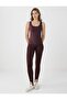 Bitter brown slim fit knitted u-neck tank top - 2