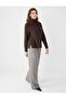 Anthracite Melange High Waist Wide Leg Soft Textured Knitted Trousers - 3