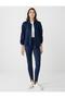 Navy Blue Slim Fit Regular Waist Knitted Leggings