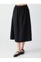 Black Comfortable Cut Regular Waist Pocket Detailed Woven Midi Skirt - 4