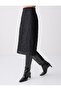 Black Regular Waist Lace Detailed Woven Midi Skirt - 4