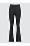 Black High Waist Wide Leg Slim Fit Knitted Trousers - 8
