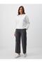 Anthracite Relaxed Fit High Waist Wide Leg Woven Pants - 2