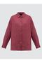 Burgundy 100% Linen Plain Cut Long Sleeve Woven Shirt - 7