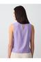 Lilac Round Neck Sleeveless Linen Blend Blouse - 6