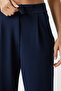 Women's Navy Blue Velcro Waist Comfortable Woven Trousers RV00150 - 4