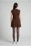 Brown Standard Fit Regular Cut Sleeveless Crew Neck Women's Knitwear Dress - 4