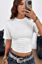Waist-Fitted Wide-Sleeved Natural Blouse White - 6