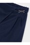 Girl's Velvet Trousers with Buckle Detail at the Waist 2-10 Years Dark Blue - 3