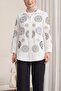 Linen Shirt with Embroidered Sleeves and Front - White
