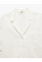 Viscose-Linen Blended Short Sleeve Oversize Shirt with Pockets - 5