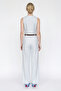 Asymmetrical Blouse with Bead Accessories Blue - 5