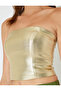 Strapless Crop Sleeveless Slim Fit Glitter Evening Dress Blouse - 6