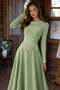 Pearl Decorated Crepe Hijab Evening Dress Çağla 1691 - 5