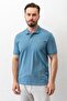 Men's S.Blue Polo Neck T-Shirt Cotton Keep Cool Regular Fit 2061