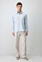 Baby Blue Modal Mixed Relax Fit Men's Shirt - 3