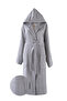 Cotton Velvet Hooded Unisex Bathrobe