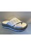 Genuine Leather Straw Platform Sole Women's Slippers - 2