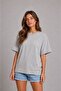 Women's Oversize 100% Cotton Basic Comfortable Fit T-Shirt - Gray