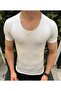 ARS MAGIC BOX Open Collar Wide Collar Skirt Oval Beige T_SHIRT - 2