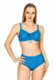 Women's Underwire Push up Plus Size Blue High Waist Bikini Set