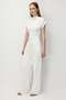 2093 Women's Draped Blouse Wide-Leg Pants Two-Piece Set White - 2
